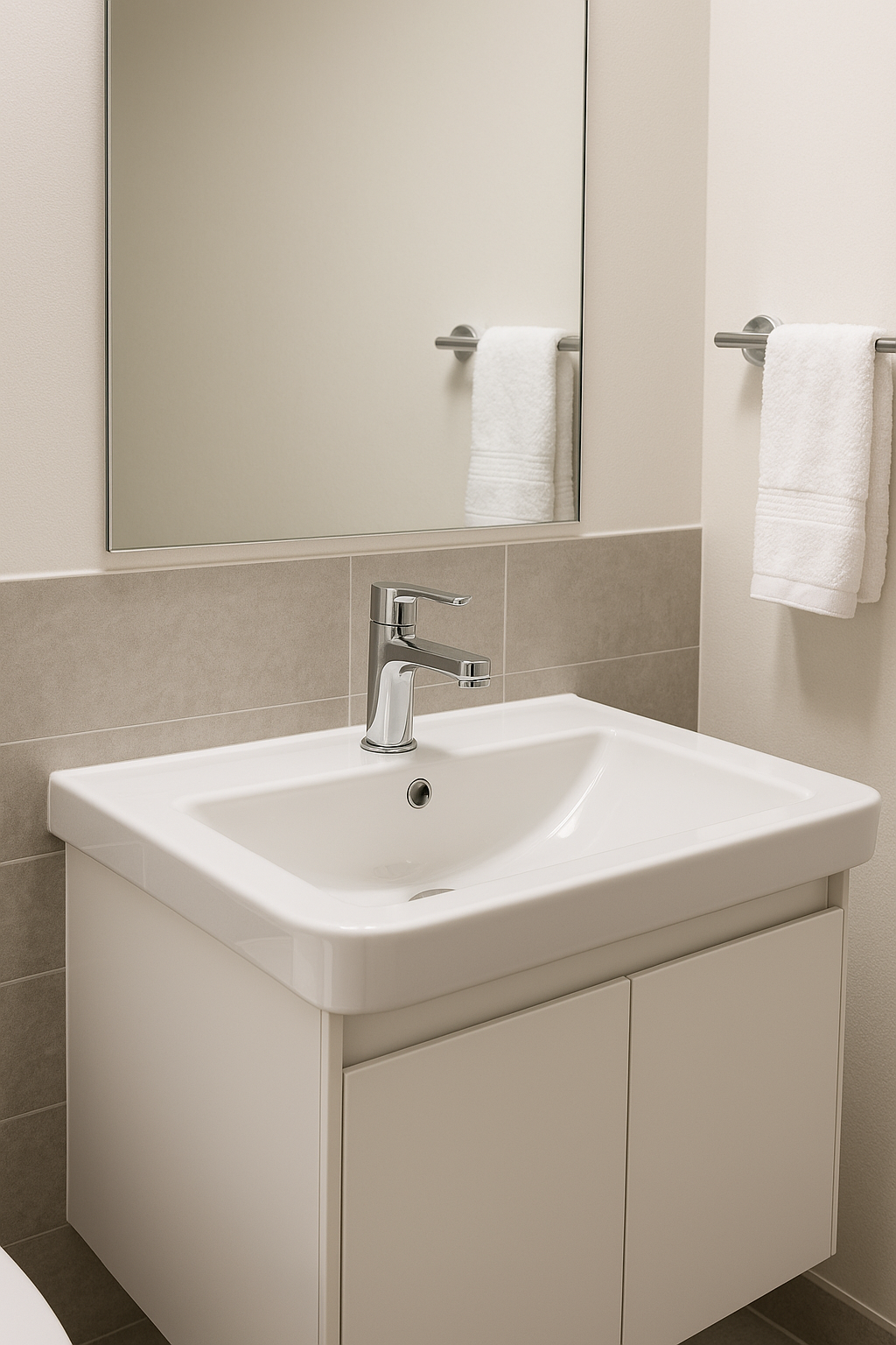 깔끔한 세면대와 거울