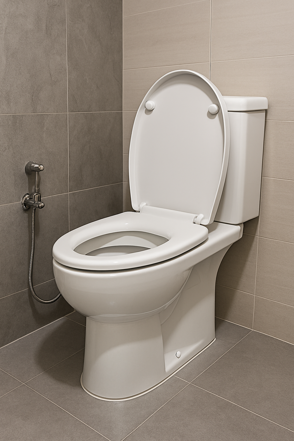 모던한 변기와 타일